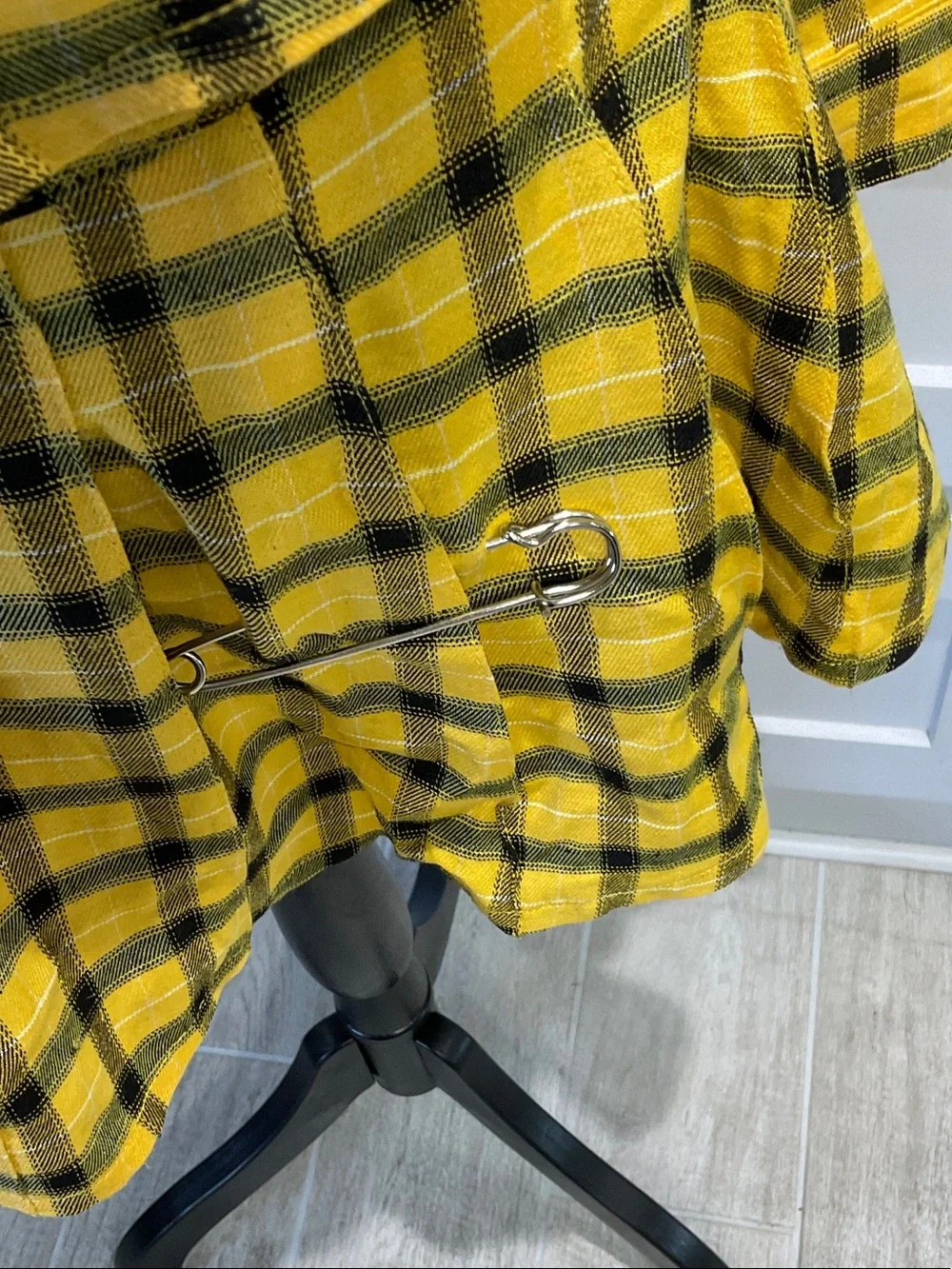 Dolls Kill Bold Yellow, Green, and Black Plaid Top and Bottom Set - Picture 3 of 6